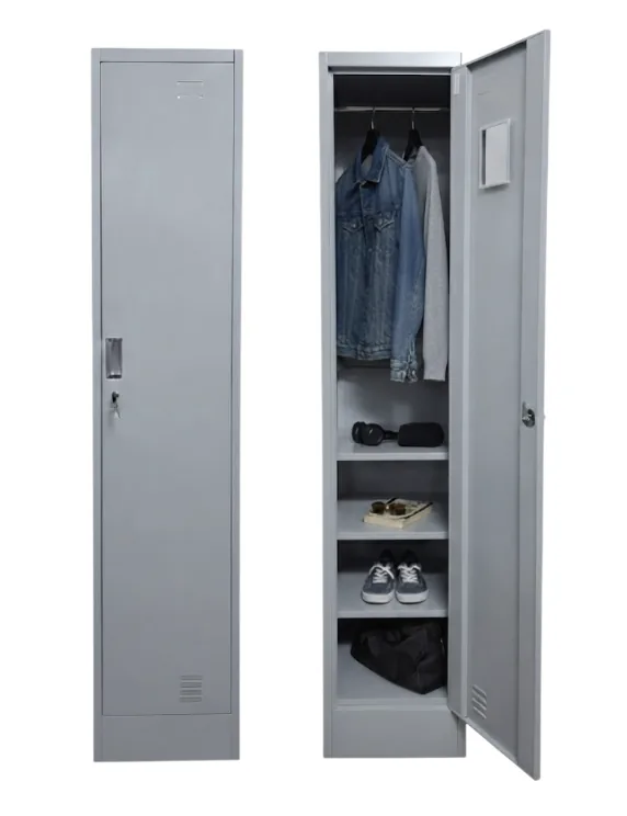 Mirror — Single Door Steel Wardrobe with Lock & Mirror