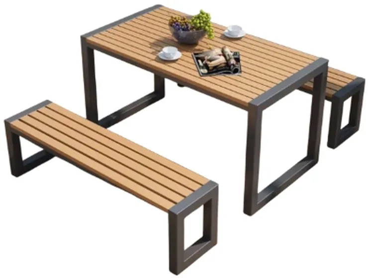 Poly Wood Table & Bench Set