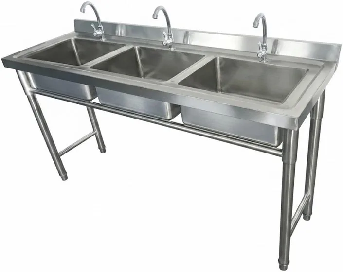 Stainless Steel Sink, Triple Basin