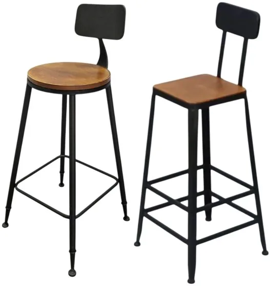 Wood & Metal Bar Stool