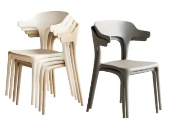 Stackable Plastic Chair with Armrest
