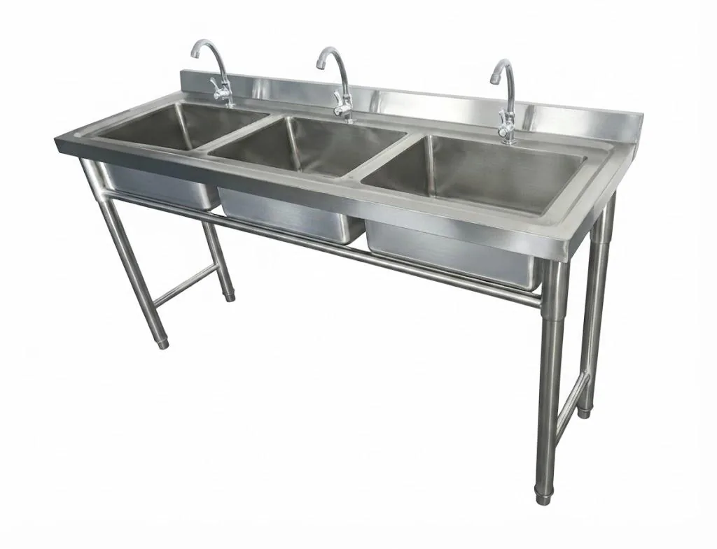 Stainless Steel Sink, Triple Basin