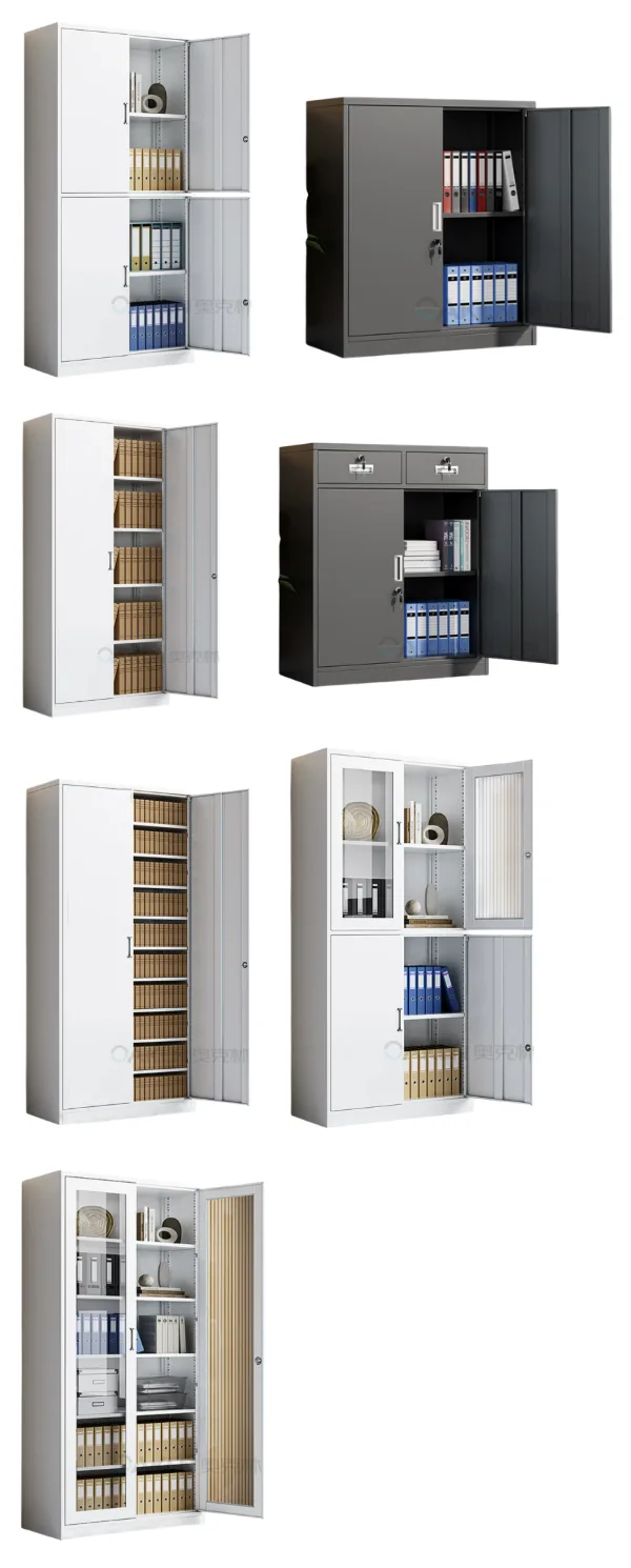 Archive Glass — Steel File Cabinet with Key Lock